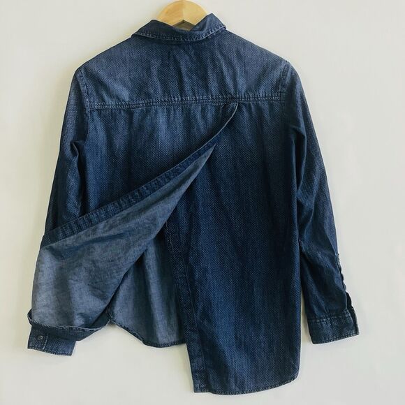 Pilcro & The Letterpress Denim Swiss Dot‎ Button Up Long Sleeve Shirt Womens XS - Picture 9 of 11